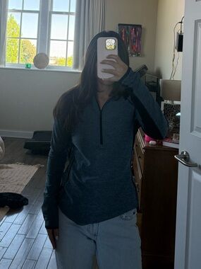 Adidas Heathered Blue and Black Pullover